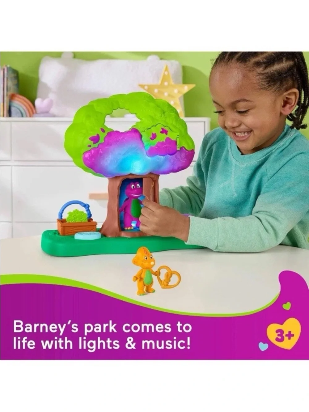 Fisher-Price Barney's World Lights &Sounds Treehouse Playset with Figures Mattel